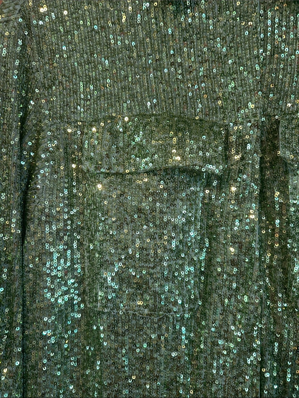 Topshop Lime Green Sequin Shirt Jacket - Picture 2 of 8